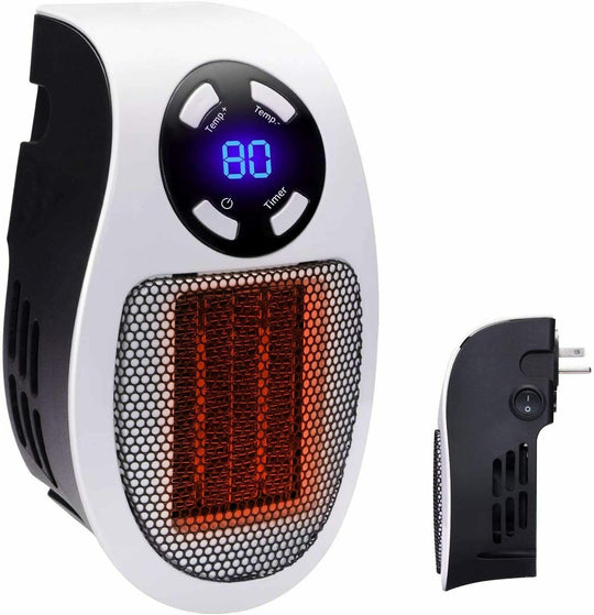 Mini Portable Space Heater — Electric Space Heater with LED Display, Smart Temp Control Timer | Quiet Fan Heater