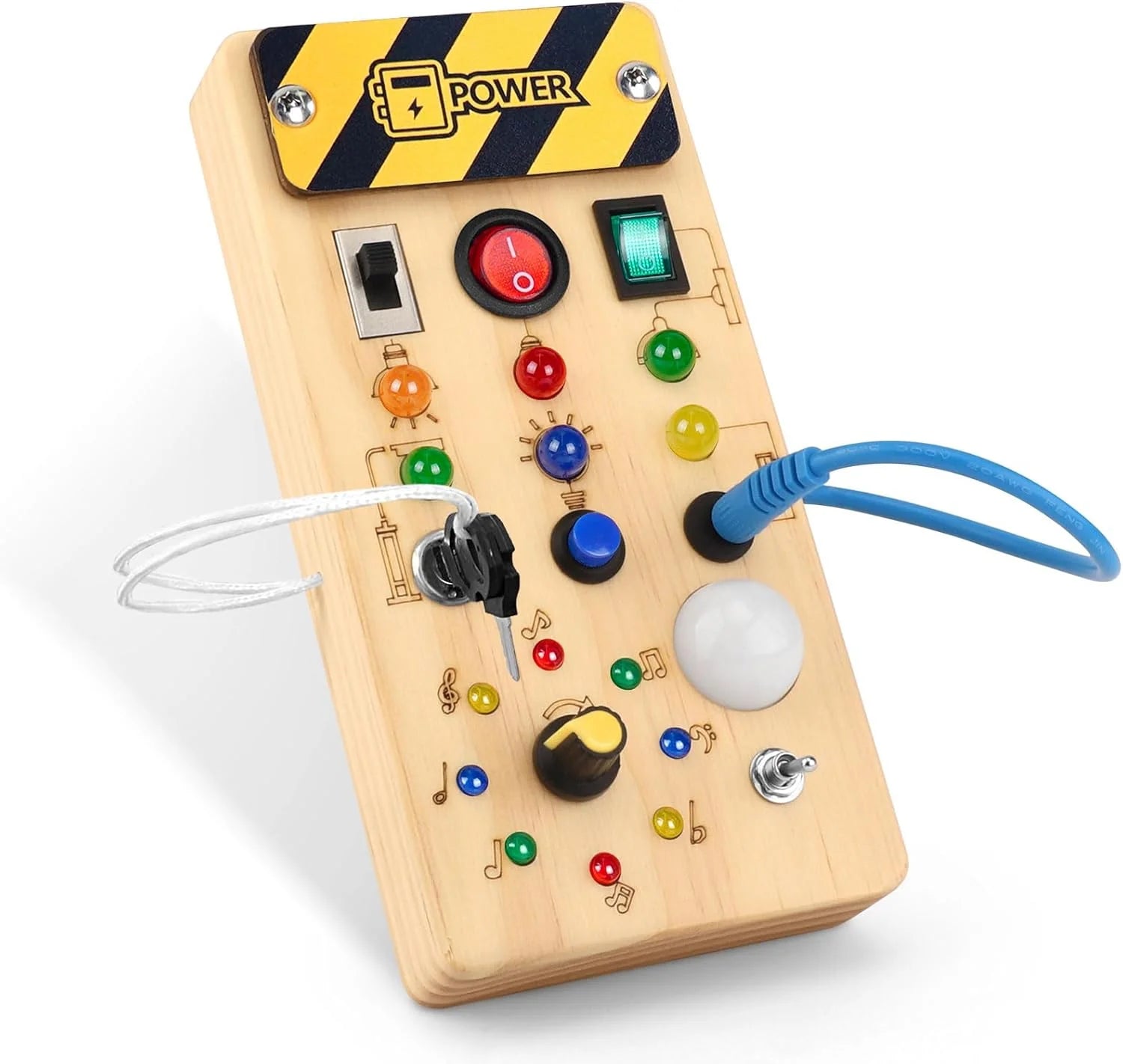 Montessori Wooden Switch Board – Educational Busy Board Toy for Toddlers