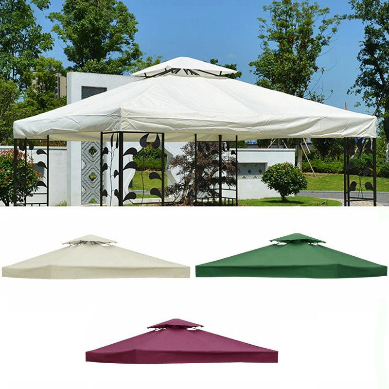 Outdoor Gazebo Canopy Replacement – 10ft x 10ft double-tier design – beige fabric 0