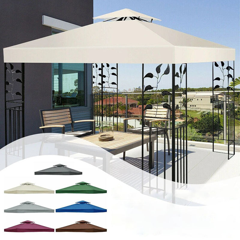 Outdoor Gazebo Canopy Replacement – 10ft x 10ft double-tier design – beige fabric 10
