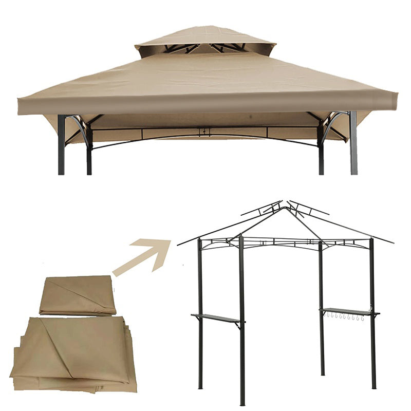 Outdoor Gazebo Canopy Replacement – 10ft x 10ft double-tier design – beige fabric 4