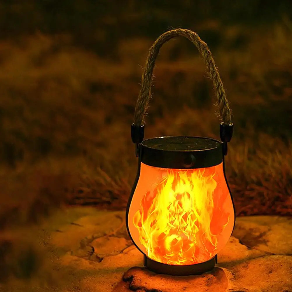 Outdoor Solar Lantern – Realistic Flame Effect with Portable Design, Waterproof and Lightweight 1
