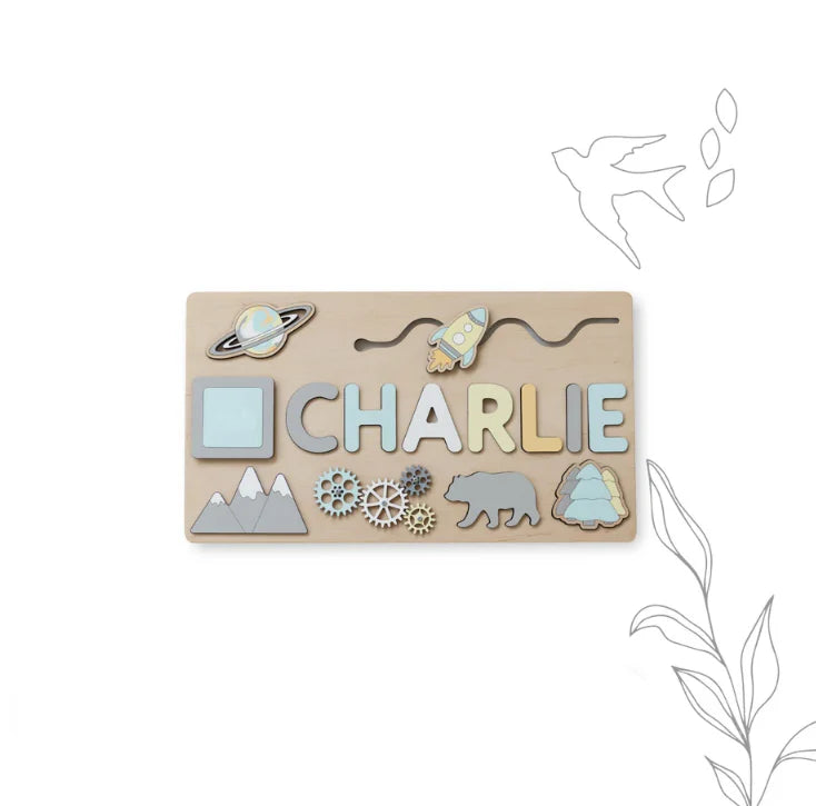 Custom Wooden Name Puzzle – Personalized Montessori Toy for Toddlers