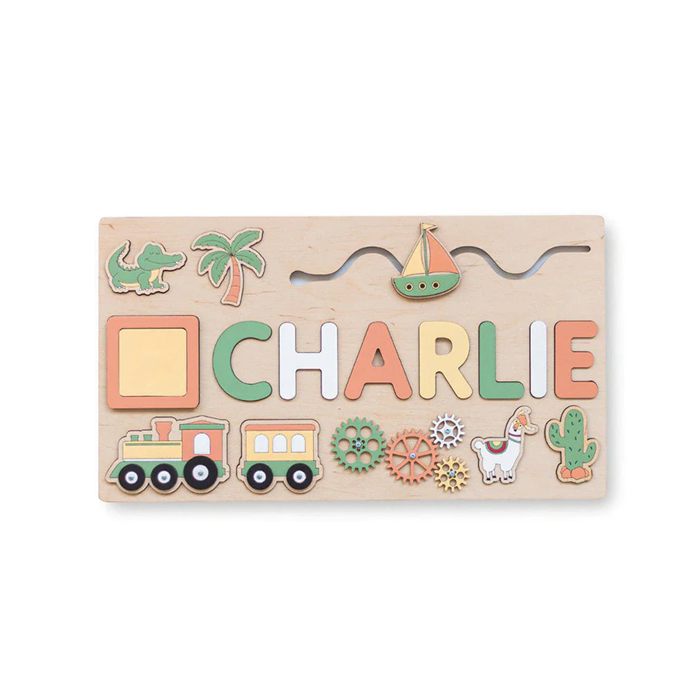 Custom Wooden Name Puzzle – Personalized Montessori Toy for Toddlers