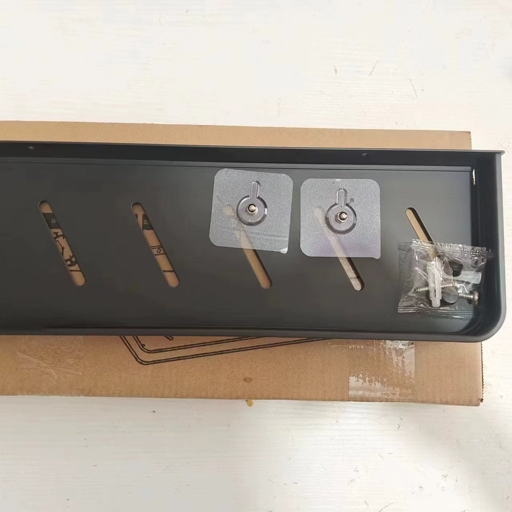 Modern Aluminum Bathroom Wall Shelf – No-Drill Wall Mounted Organizer Rack for Bathroom Storage and Decor