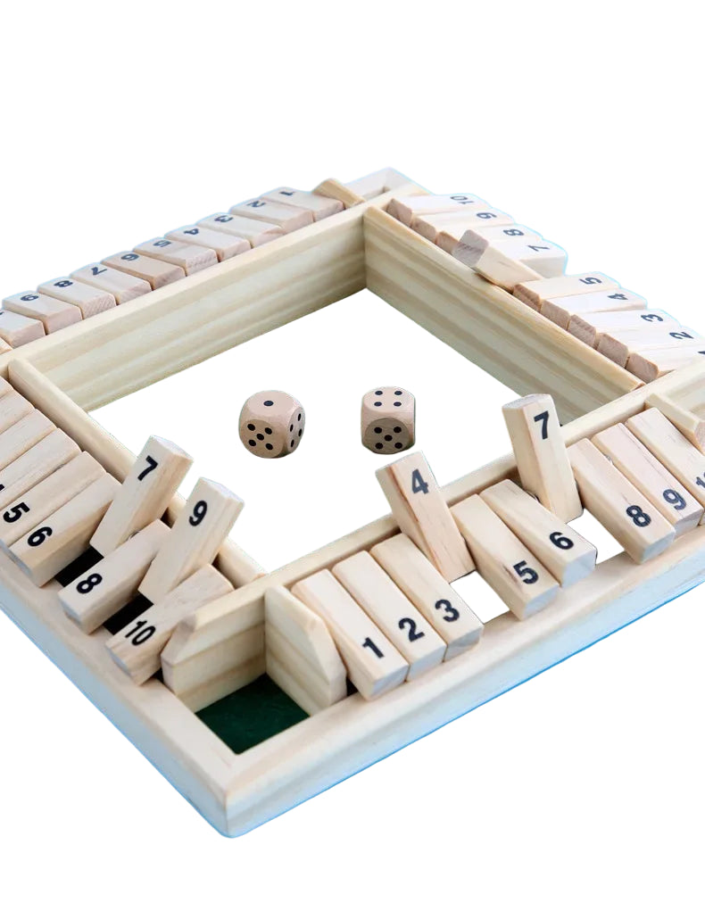 Shut the Box Dice Game – Wooden Math Addition & Number Learning Board