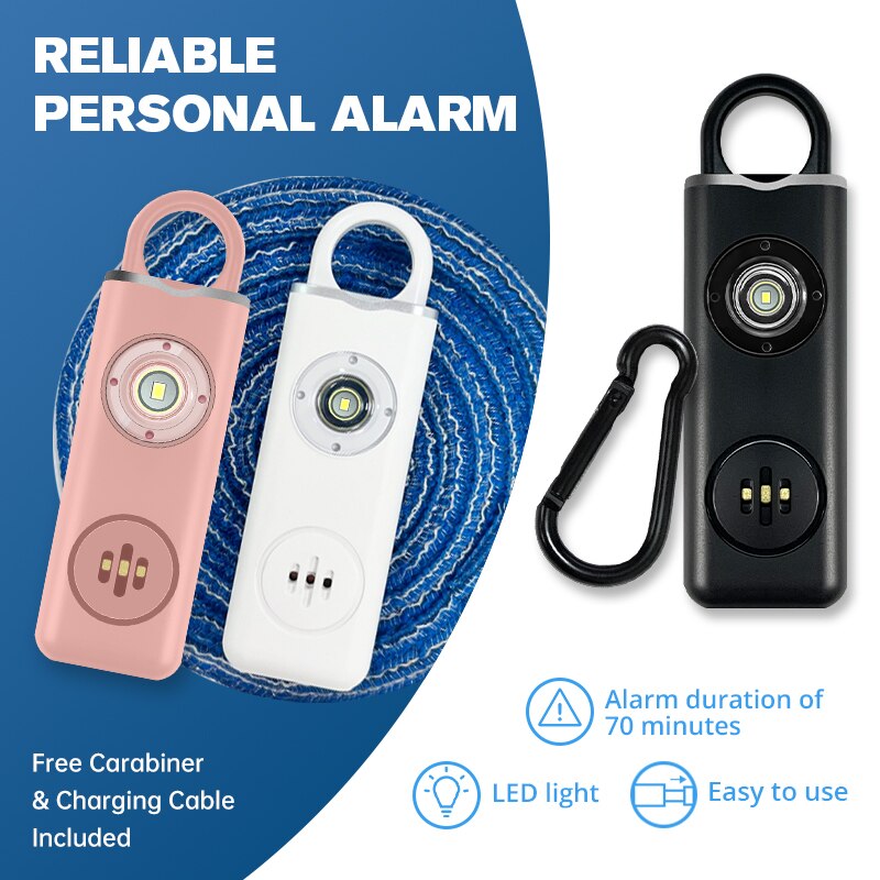 Safety Alarm Keychain – 130dB Personal Alarm with LED Flashlight