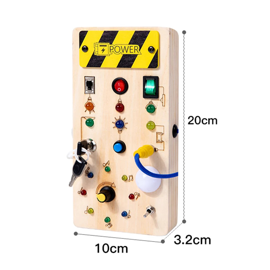 Montessori Wooden Switch Board – Educational Busy Board Toy for Toddlers