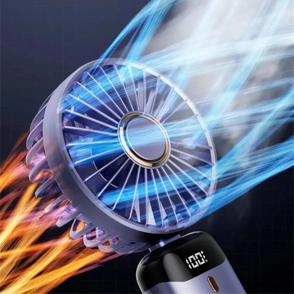 Portable Fan – Mini Handheld Personal Fan with LED Display & 5 Speeds