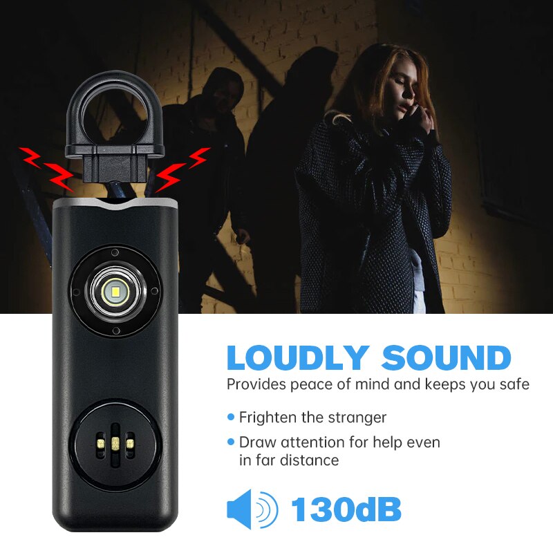 Safety Alarm Keychain – 130dB Personal Alarm with LED Flashlight