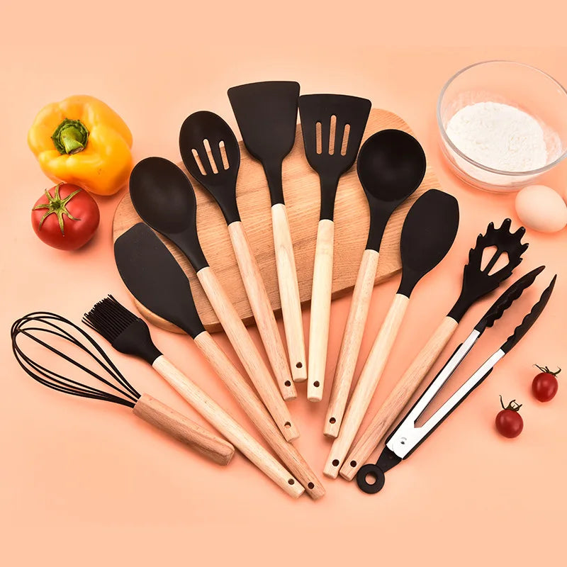 12-Piece Kitchen Utensil Set – Silicone Non-Stick Cooking Tools