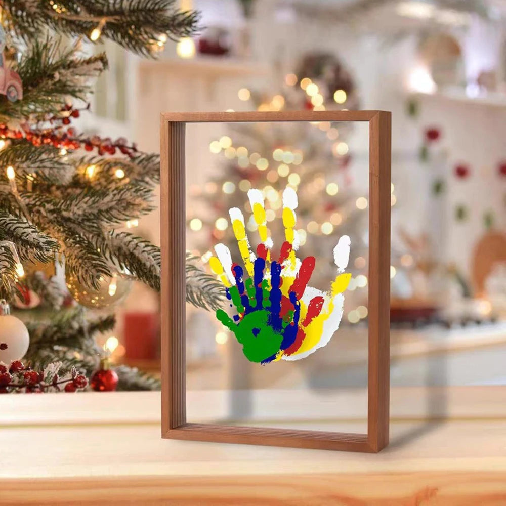 Baby Handprint & Footprint Kit – Clay Keepsake Frame with Photo Slots for Newborns & Toddlers
