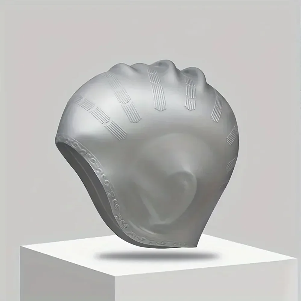 Swim Cap Silicone with Ear Protection – Swimming Cap for Long Hair