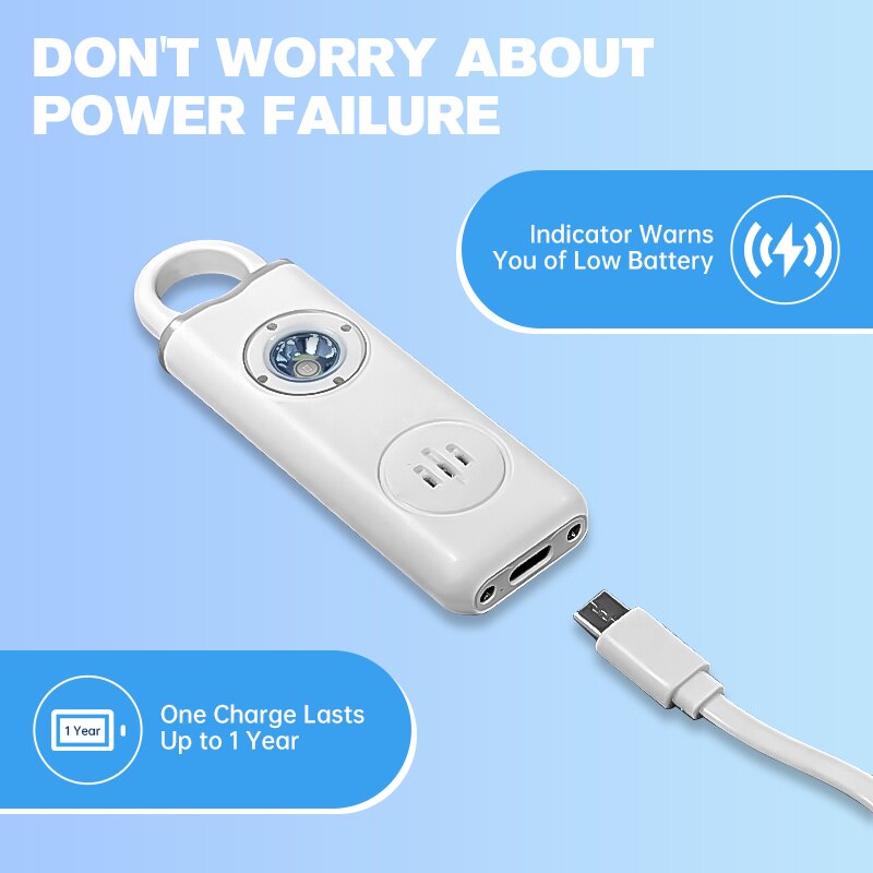 Safety Alarm Keychain – 130dB Personal Alarm with LED Flashlight