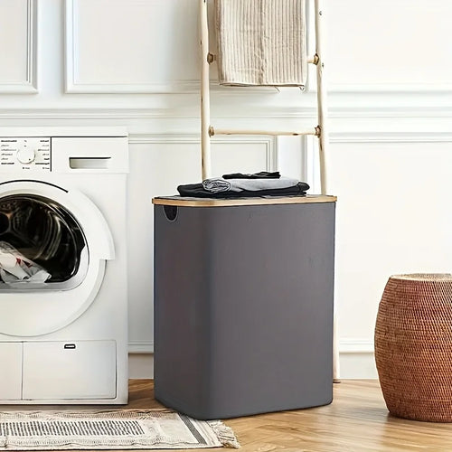 3-Section Laundry Basket (140L) with Lid & Removable Bags – Foldable Laundry Hamper, Clothes Organizer