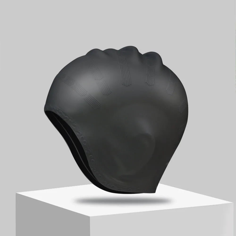Swim Cap Silicone with Ear Protection – Swimming Cap for Long Hair
