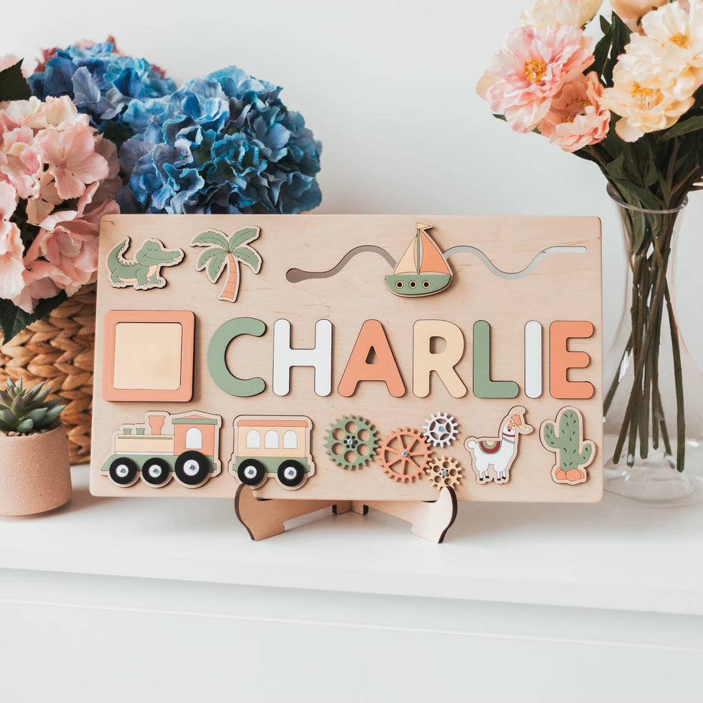 Custom Wooden Name Puzzle – Personalized Montessori Toy for Toddlers