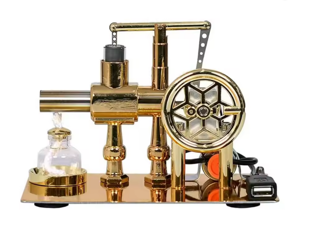 Stirling Engine Kit – Hot Air Stirling Motor Model Generator with LED | Engineering Gift for Desk or Education