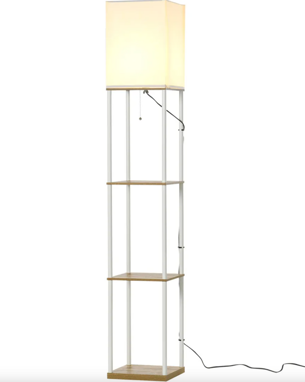 3-Tier Floor Lamp with Storage Shelves