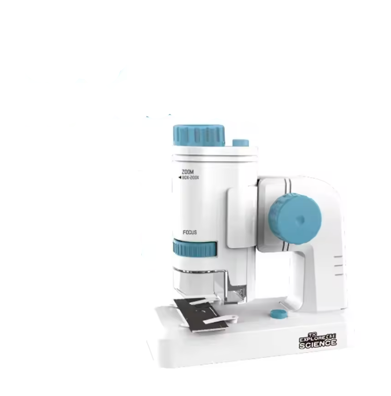 Kids Microscope 60–200× with LED – Pocket Handheld STEM Educational Toy