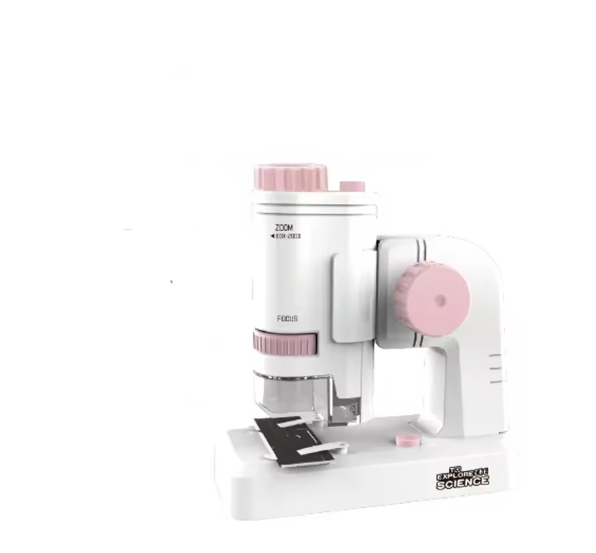 Kids Microscope 60–200× with LED – Pocket Handheld STEM Educational Toy