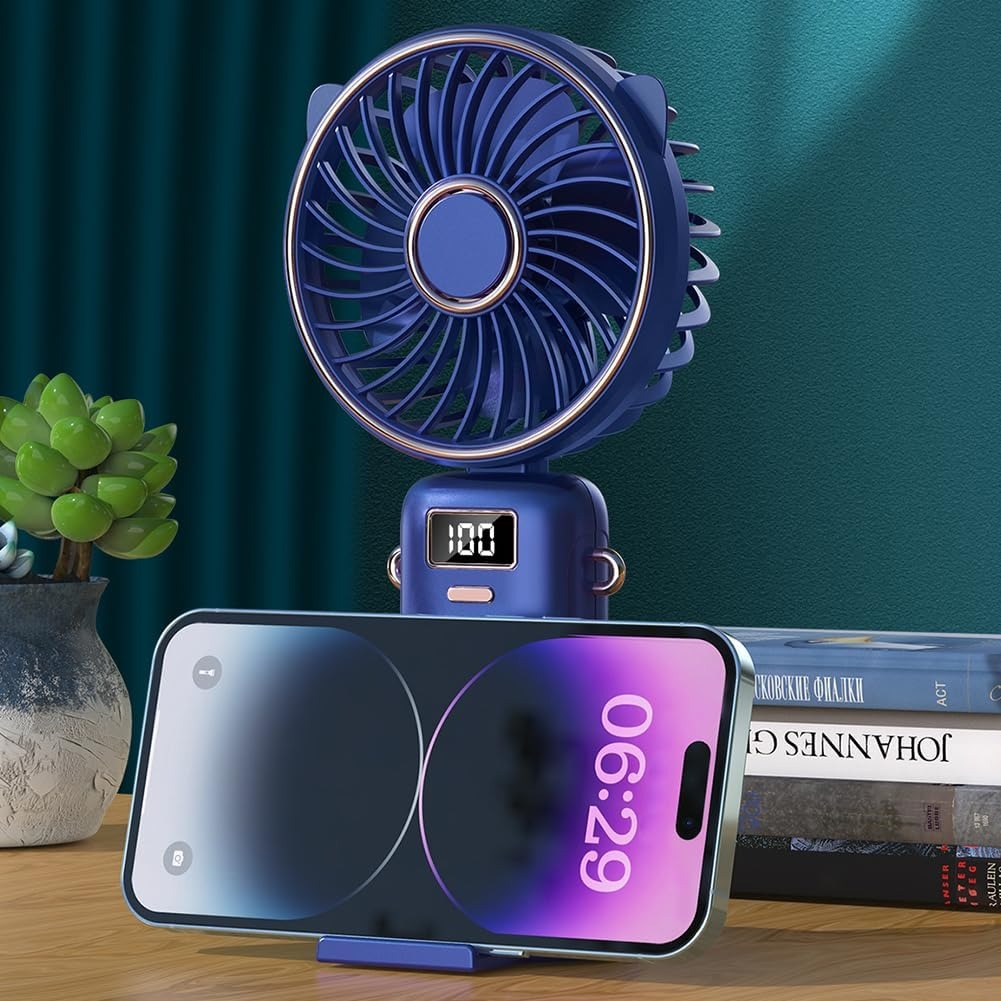 Portable Fan – Mini Handheld Personal Fan with LED Display & 5 Speeds