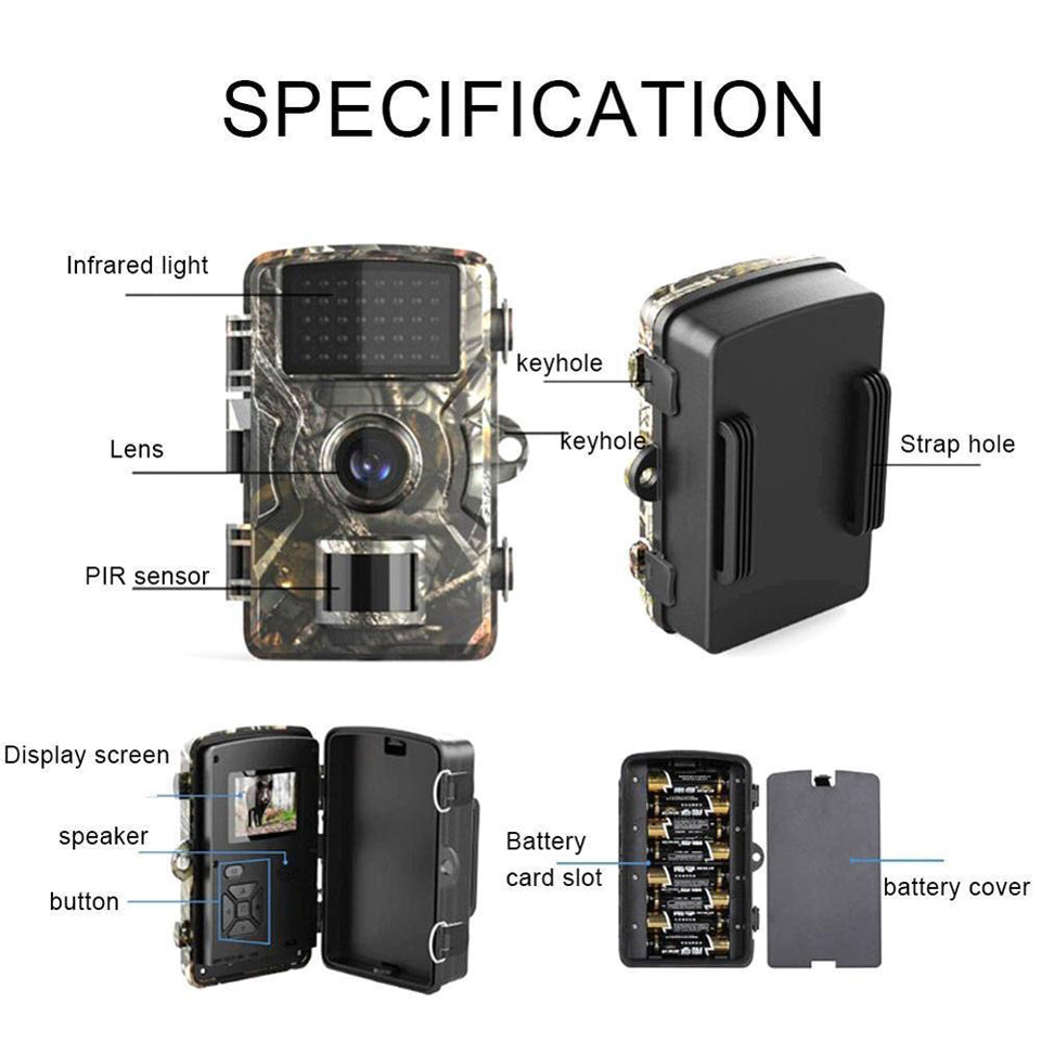 Wildlife Camera – HD Trail Camera with LCD Screen & Time-Lapse