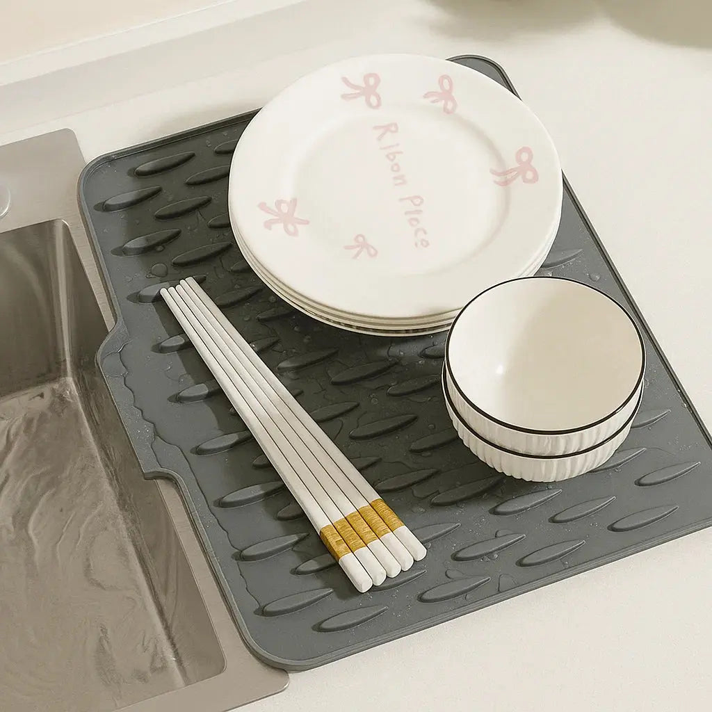 Silicone Dish Drying Mat – Flexible, Heat-Resistant, BPA-Free 40 × 32.5 cm for Kitchen Use 0