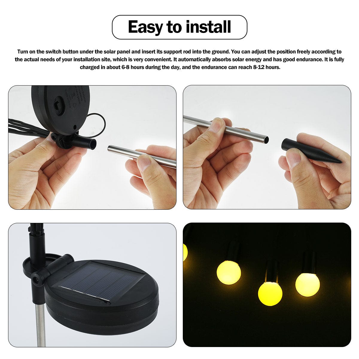 Solar Garden Lights – Firefly design – plastic 4