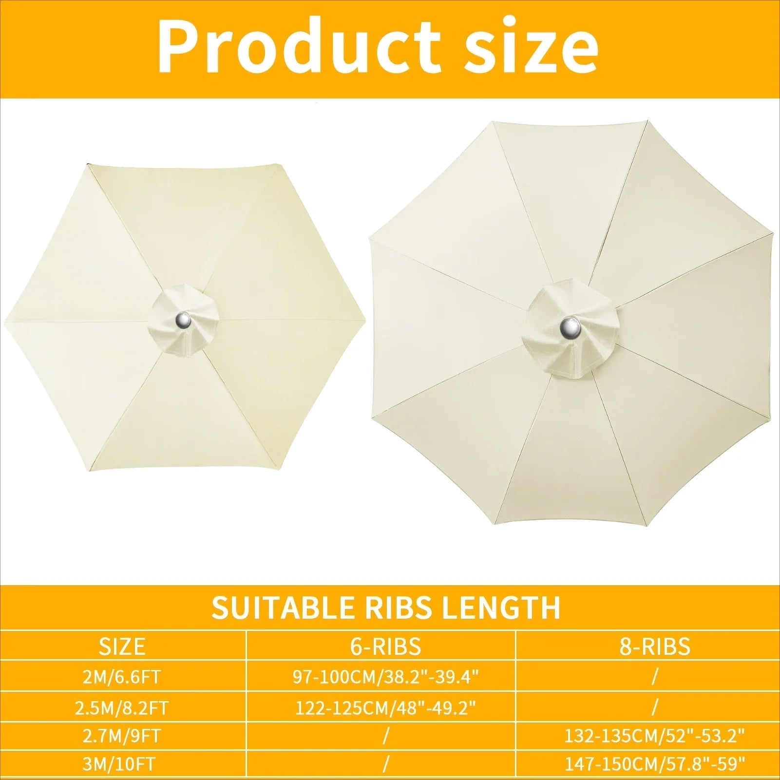 Patio Umbrella Replacement Canopy – UV & Water-Resistant