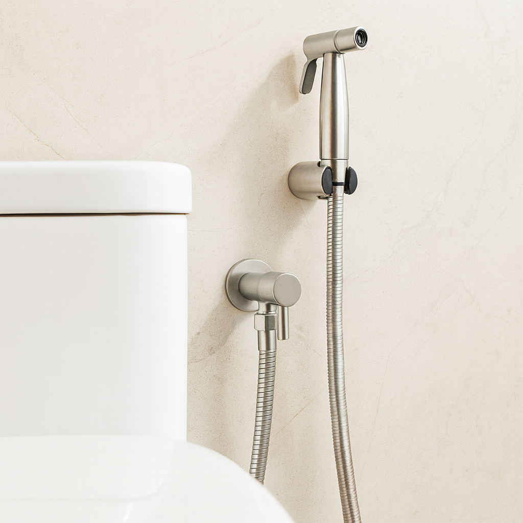 Stainless Steel Bidet Sprayer for Toilet Hygiene, Wall Mounted with Adjustable Water Jet for Personalized Cleaning Experience 0
