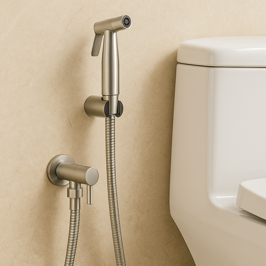 Stainless Steel Bidet Sprayer for Toilet Hygiene, Wall Mounted with Adjustable Water Jet for Personalized Cleaning Experience 1