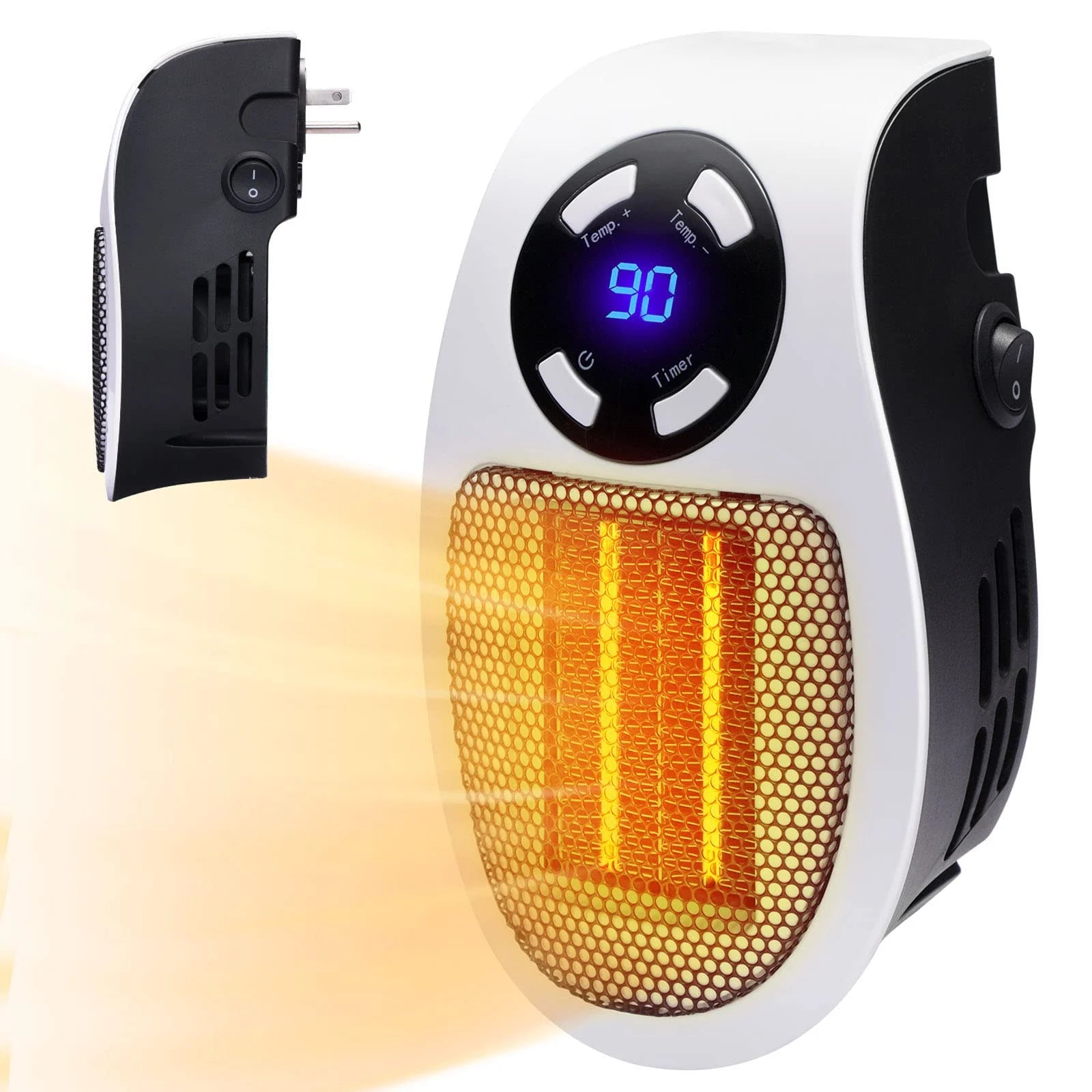 Mini Portable Space Heater — Electric Space Heater with LED Display, Smart Temp Control Timer | Quiet Fan Heater