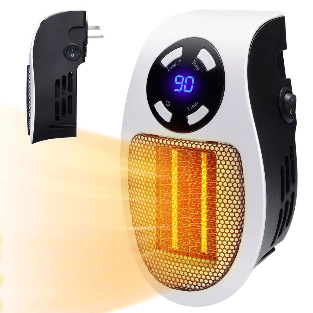 Mini Portable Space Heater — Electric Space Heater with LED Display, Smart Temp Control Timer | Quiet Fan Heater