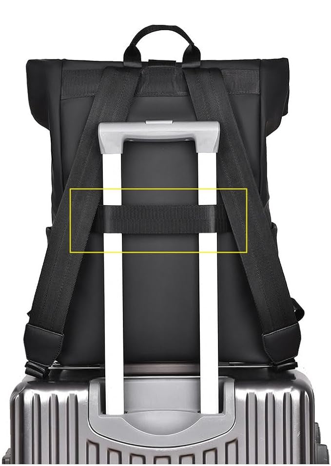 Waterproof backpack featuring a spacious design, USB charging port, perfect for travel and laptop use. 1