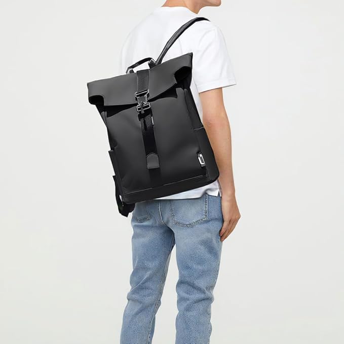 Waterproof backpack featuring a spacious design, USB charging port, perfect for travel and laptop use. 3