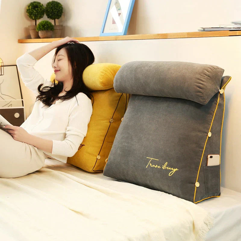 Wedge-Shaped Support Pillow – Ergonomic Design with Side Pocket for Back and Neck Relief 0