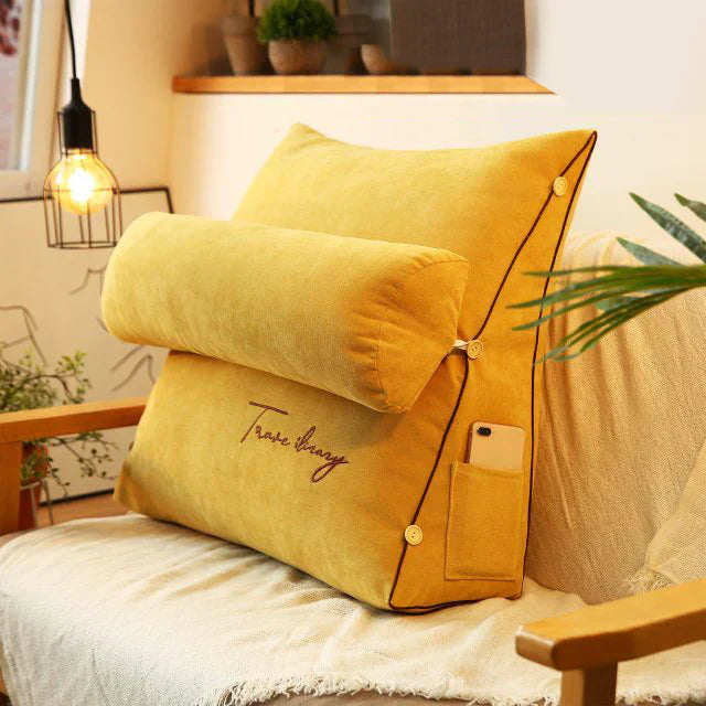 Wedge-Shaped Support Pillow – Ergonomic Design with Side Pocket for Back and Neck Relief 6