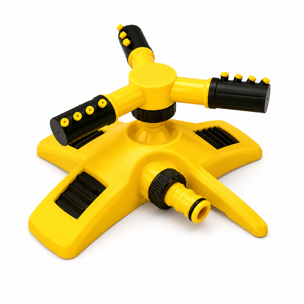 Triple Nozzle Lawn Water Sprinkler – 360° Rotating Garden Sprinkler