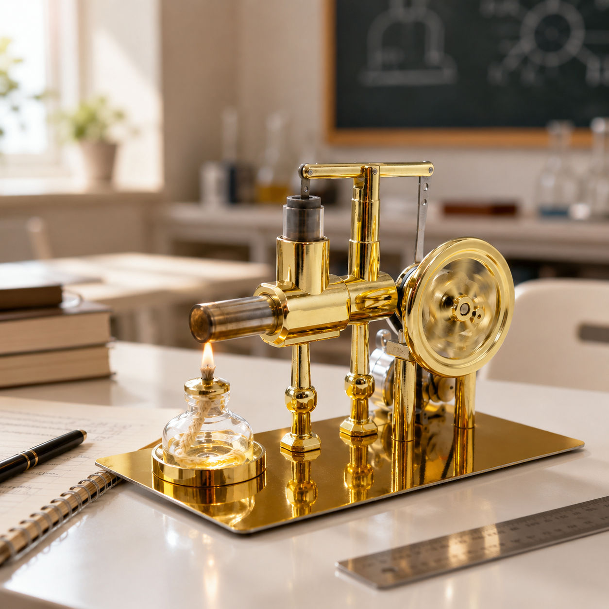 Stirling Engine Kit – Hot Air Motor Model Generator with LED Light