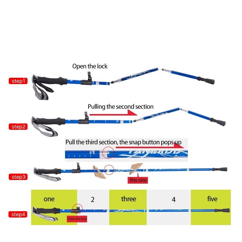 Trekking Poles Foldable – Adjustable Hiking Poles | Walking Poles