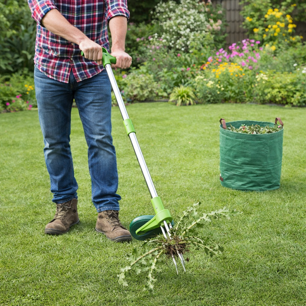 Stand Up Weed Puller and Root Remover Tool – No Kneeling