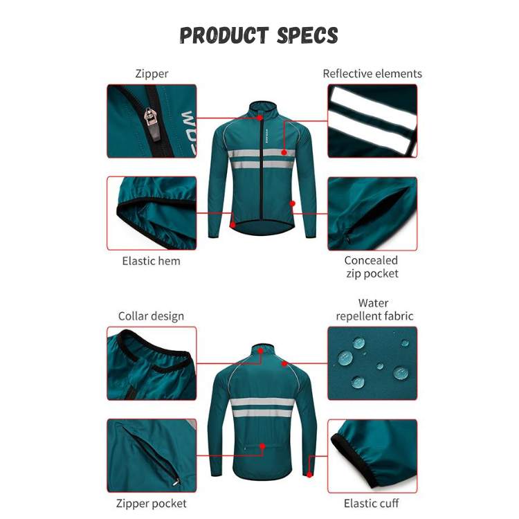 Packable Rain Jacket – Windproof Windbreaker for Running, Biking & Cycling