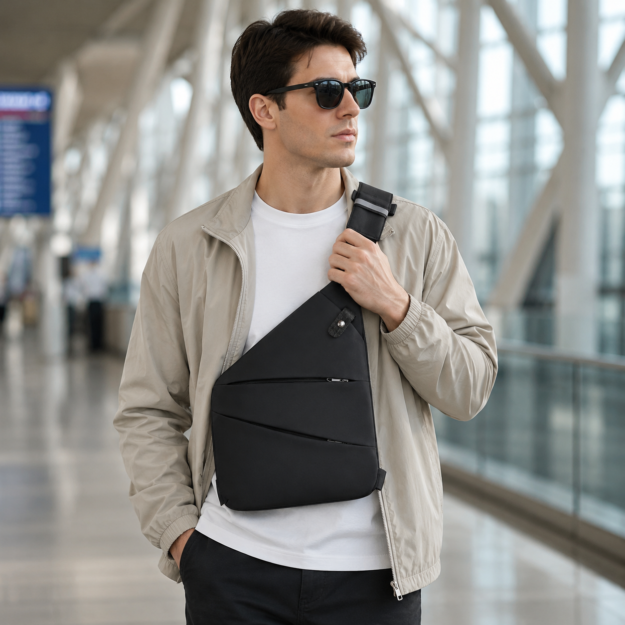 Anti-Theft Crossbody Bag – Waterproof Travel Sling Bag with RFID Protection