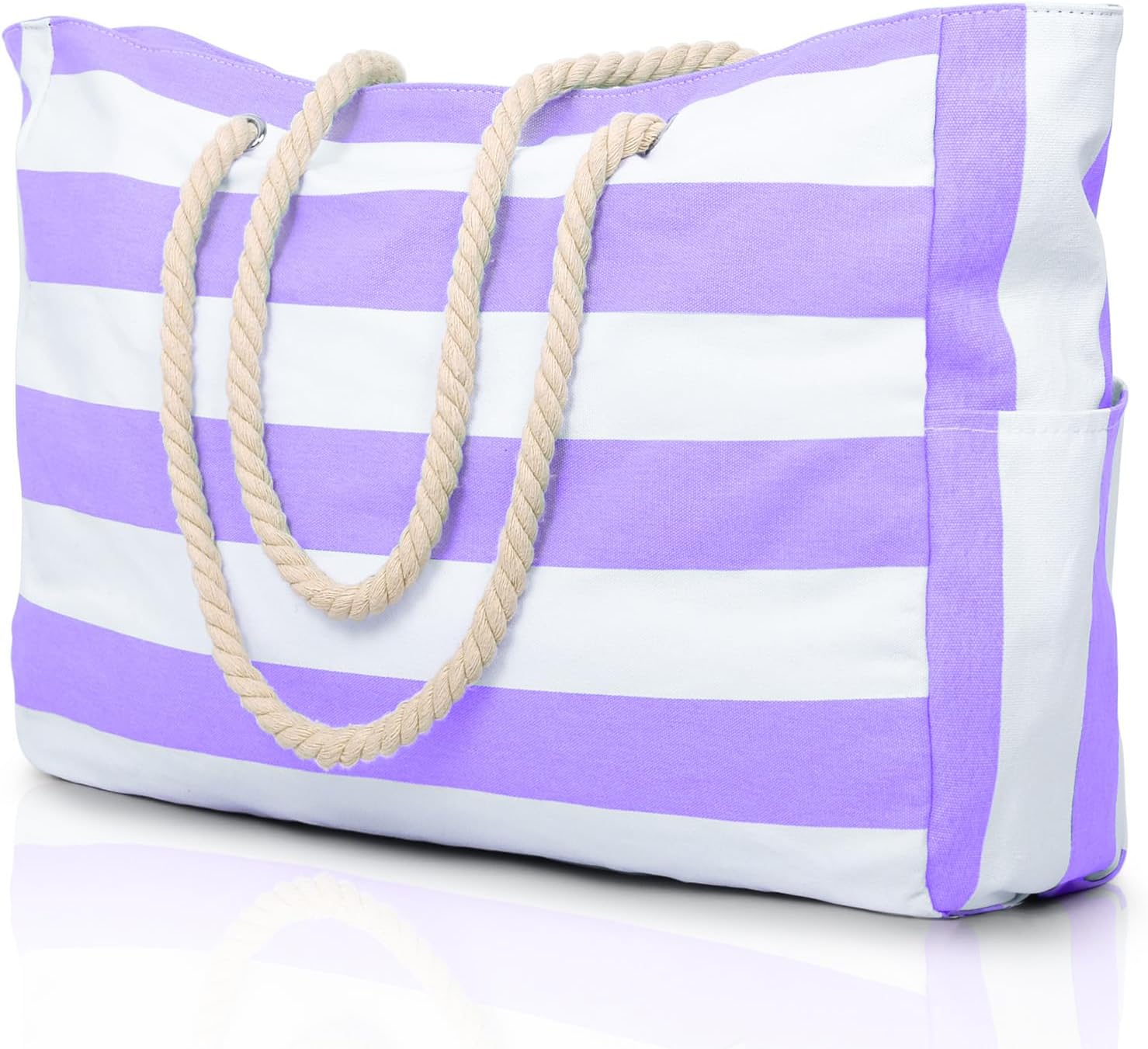 Beach Bag Waterproof Canvas Tote – Large Beach Tote with Zipper