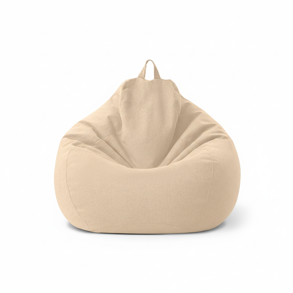 Beige Bean Bag - White Background