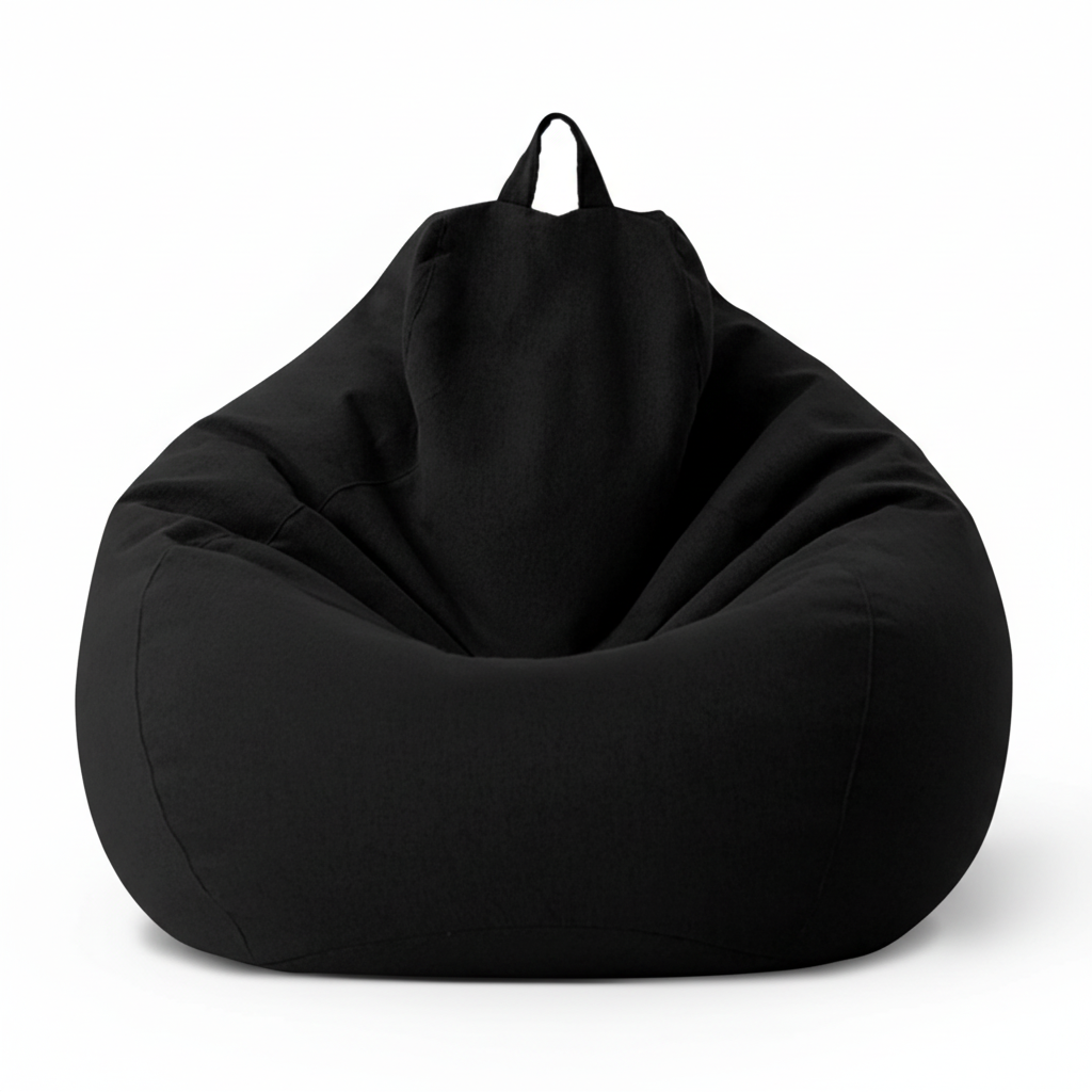 Black Bean Bag - White Background
