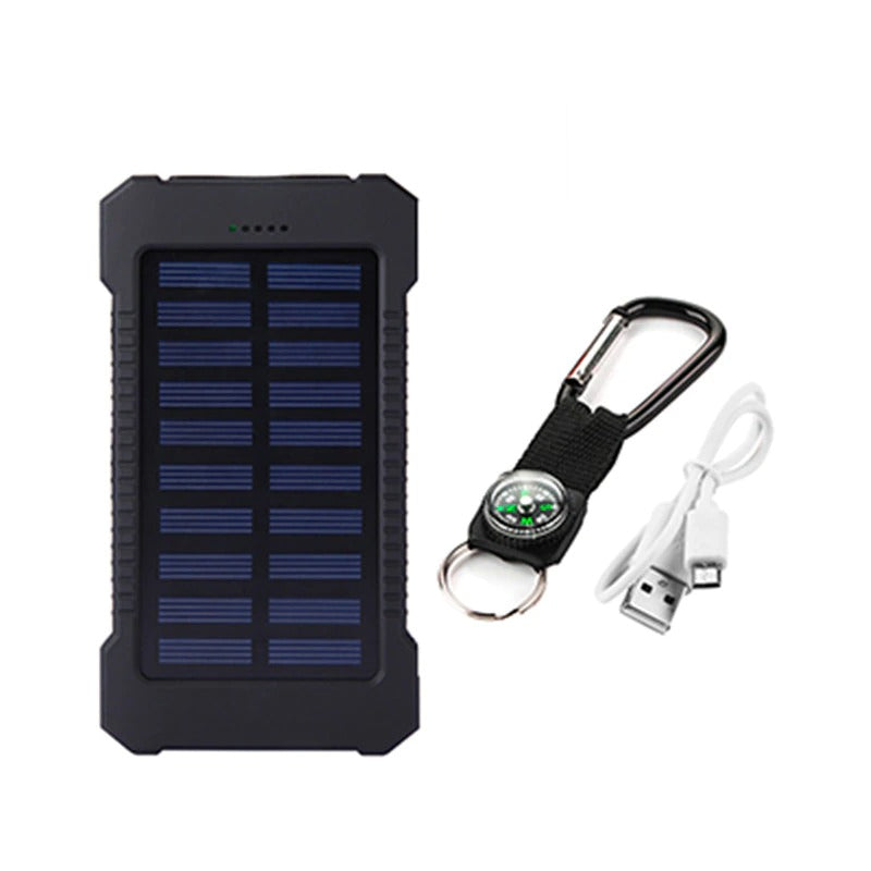 Solar Power Bank – 30,000mAh Portable Charger with LED Light