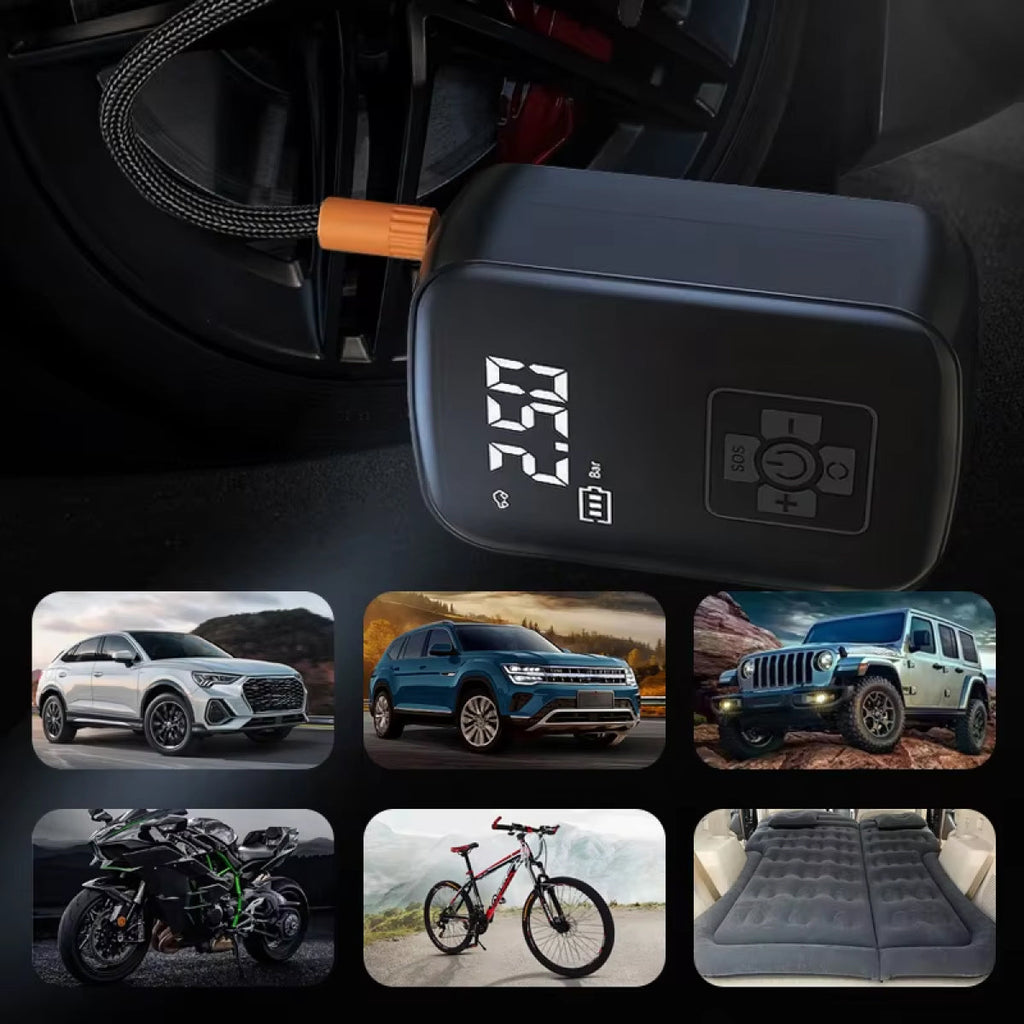 Portable Air Compressor – Electric Air Pump | Cordless Tyre Inflator