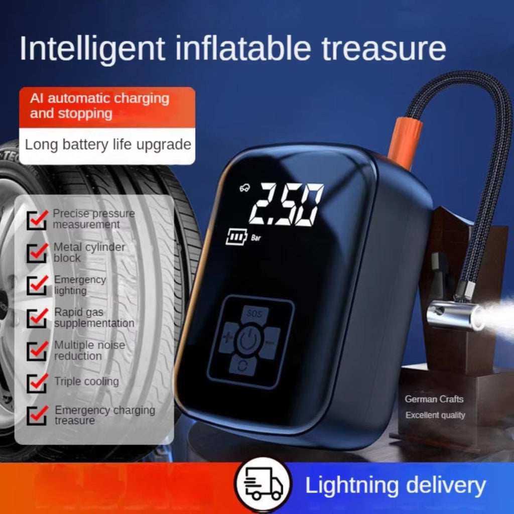 Portable Air Compressor – Electric Air Pump | Cordless Tyre Inflator